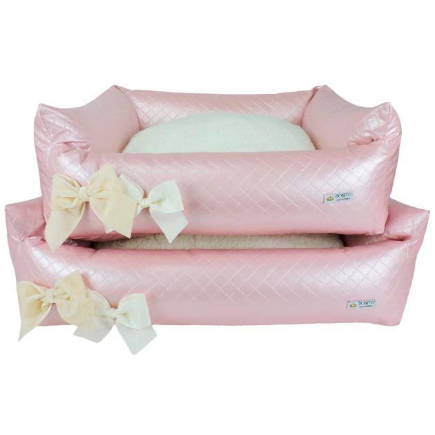 CAMA GRACE GLOSSY ROSA M BONITO PRA CACHORRO