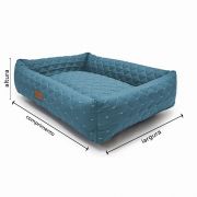 CAMA RETANGULAR MATELASSE AZUL FABRICA PET